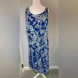 NWT Vince Camuto Sleeveless Asymmetrical Hem Floral Amalfi Blue Size 2X